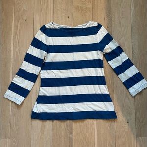 J Crew Blue and White Striped Shirt